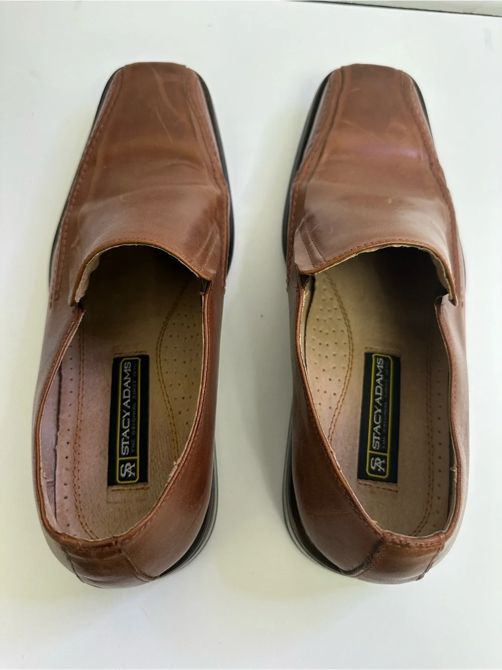 Stacy Adams Men's Cognac Slip-On Leather Loafers